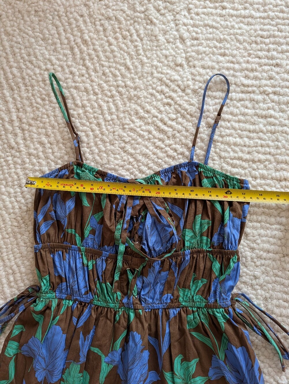 Moon River Blue, Brown & Green Floral Maxi Dress - Picture 4 of 5